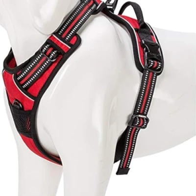 Afbeelding van WINHYEPET Hond Harnas Geen Trek Voorste Clip Vest Auto Harnassen Verstelbaar met Handvat Vier Punten Van Aanpassing Reflecterende Gecapitonneerde Oxford Materiaal, Wandelen Training