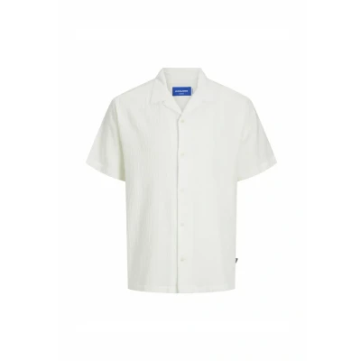 Afbeelding van Jack &amp; Jones Jorluke Crinkle Resort Shirt Overhemd, Heren, Maat: Large, Cloud dancer