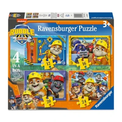 Afbeelding van Ravensburger Rubble &amp; Crew, puzzel 4 in een doos, 12 16 20 24 stukjes, kinderen 3 jaar, 19 x 14 cm