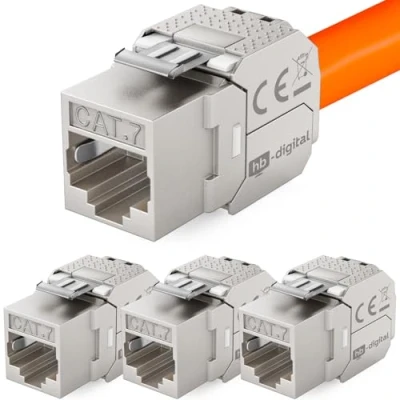 Afbeelding van hb digitale 4X Keystone RJ 45 Cat.7 de schakelaar LSA van isolatieverplaatsing aan RJ45 contactdoos STP 1000MHz 10.000Mbit/s voor het netwerkflard gegevenscontactdoos Ethernet LAN kabel