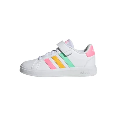 Afbeelding van adidas Sportswear Grand Court Schoenen met Elastische Veters en Klittenband Kinderen Wit 35 1/2