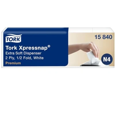 Afbeelding van Tork Xpressnap dispenserservet 21,3x33cm 2 laags 1/4 vouw wit 5x100x8