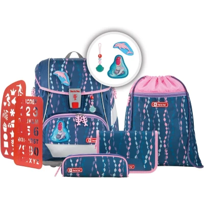 Afbeelding van Rugzak Step by polyester 2 in 1 Plus set Mermaid gevuld etui groo