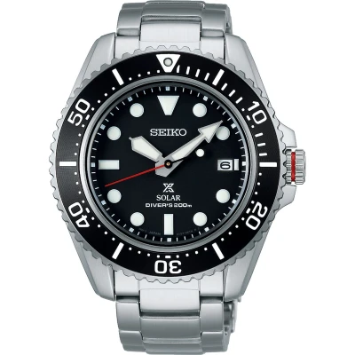 Afbeelding van Seiko SNE589P1 Prospex Horloge solar staal zilverkleurig zwart 43 mm