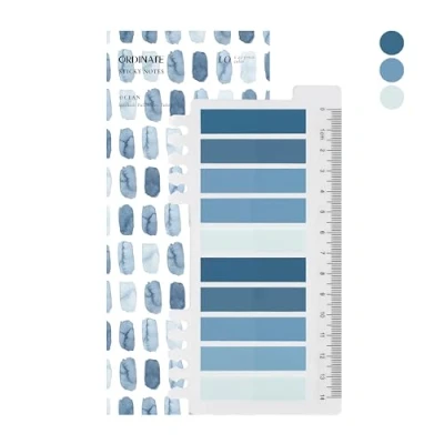 Afbeelding van Ordinate 200 stuks plakstrips, transparante zelfklevende notities, sticky notes, index tabs, plakbriefjes, beschrijfbare markeerstiften, pastel, stationaire benodigdheden,