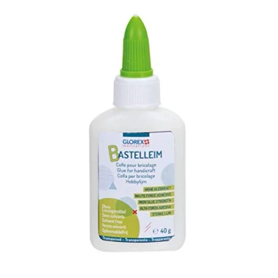 Afbeelding van Glorex 6 8090 810 Universele knutsellijm, flesje met 40 g, zonder oplosmiddel, uitwasbaar, transparant drogend, voor alle gangbare materialen