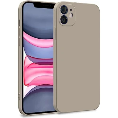 Afbeelding van MyGadget Hoes compatibel met iPhone 11, tweelaagse telefoonhoes camerabescherming, cover binnenvoering en siliconen buiten, grijs