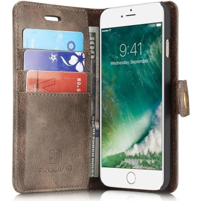 Afbeelding van Apple iPhone SE (2020/2022)/7/8 Portemonnee Hoesje Echt Leer Coffee