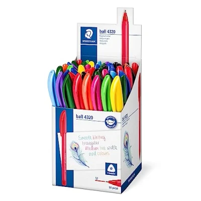 Afbeelding van STAEDTLER 4320 MKP50 Stick Rainbow Balpen Verschillende kleuren (Bad van 50)