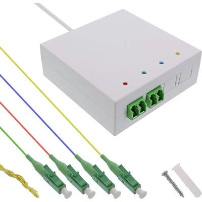 Afbeelding van InLine FTTH aansluitdoos voorgemonteerd 4x LC/APC 9/125µm 10m (Lasdoos), Netwerk accessoires