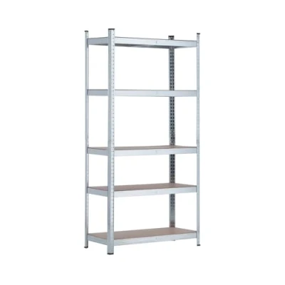 Afbeelding van 7H SEVEN HOUSE Modulair rek van verzinkt metaal, met 5 verstelbare planken, grijs, 180 x 90 40 cm