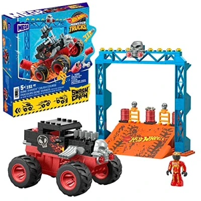 Afbeelding van Hot Wheels Mega Smash n Crash Bottenschudder Pletbaan Bouwset, 151dlg.