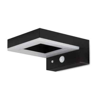 Afbeelding van Bata Solar LED buitenlamp met bewegingssensor, Warm Wit Licht, 600 Lumen beveiligingslicht, IP44 waterbestendig, bewegingssensor &amp; 3 licht modi, tuinverlichting, Tuinverlichting op zonneenergie, Brendz