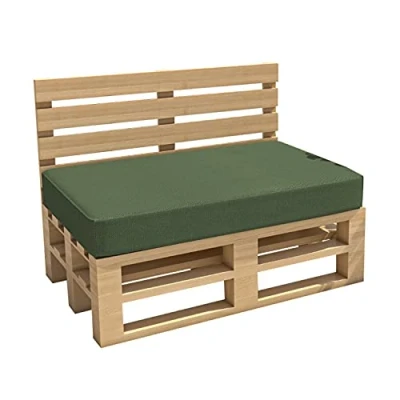 Afbeelding van Chilly Pilley Palletkussen Tuinkussen Waterdicht Binnen Buiten Wasbaar Afneembaar Zitkussen Rugkussen (Zitkussen 120x60x15, Donkergroen)