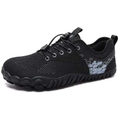 Afbeelding van IceUnicorn Blotevoetenschoenen voor dames en heren, teenschoenen, aquaschoenen, fitnessschoenen, strandschoenen, zwemschoenen, waterschoenen, D zwart., 44 EU
