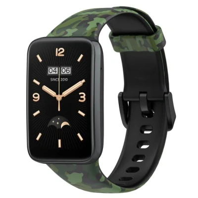 Afbeelding van Siliconen bandje met print Camouflage groen Xiaomi Smart band 7 Pro