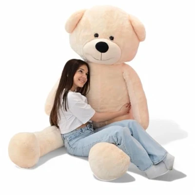 Afbeelding van Odolplusz teddybeer 220 cm Gigant grote pluche beer, knuffeldier, XXL, beige
