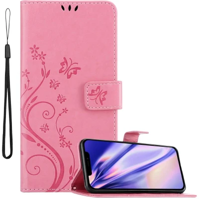 Afbeelding van Cadorabo Hoesje geschikt voor Apple iPhone 13 PRO in Bloemen ROZE Beschermhoes Case Cover magnetische sluiting