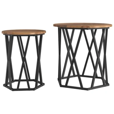 Afbeelding van vidaXL Oud Hout en metaal Middelgroot Decoratieve inzetstukken