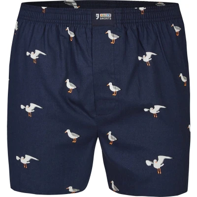 Afbeelding van Happy Shorts X Heren Wijde Boxershort Met Binnenbroek Zeemeeuw Print Maat L