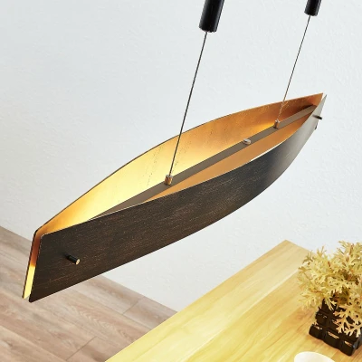 Afbeelding van Lucande Hanglampen met touchdimmer 5 lichts metaal H: 8 cm zwart, goud Inclusief lichtbronnen