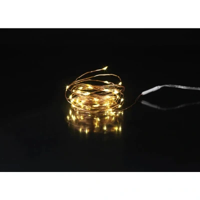 Afbeelding van Sygonix SY 4722048 Mini lichtketting Binnen werkt op batterijen Aantal lampen 40 LED Warmwit Verlichte lengte: 4.3 m Timer