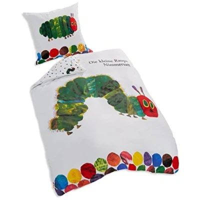 Afbeelding van Herding beddengoed Rups Nooitgenoeg, kussensloop 80 x cm, dekbedovertrek 135 200 met knoopsluiting