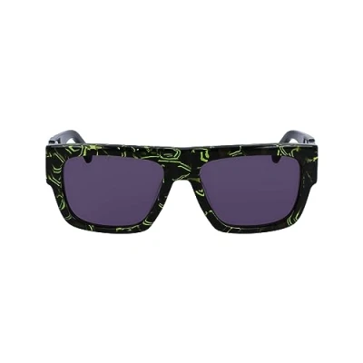 Afbeelding van Calvin Klein Heren CKJ23654S Zonnebril, Zwart/Party Green, One Size, Groen, Size