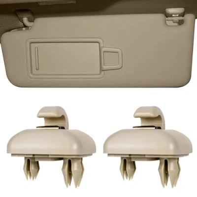 Afbeelding van Zonneklephouder voor Au di, autozonneklep, clip, haken, compatibel met di A1, A3, A4, A5, S3, S4, S5, Q3, Q5, TT, houder zonneschermen 8U0857562 8E0857562A (beige)