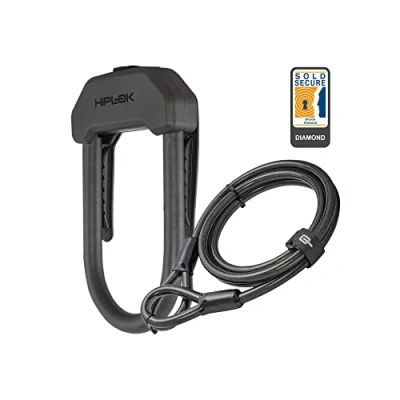 Afbeelding van Hiplok DX PLUS, Beugel en kabelslot, Unisex, ALL BLACK, Sluitbereik: 15 cm x 8,5