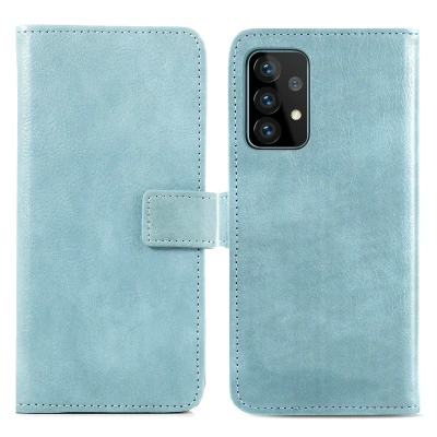 Afbeelding van Samsung Galaxy A52 (4G) Hoesje Kunstleder iMoshion Bookcase Lichtblauw Telefoonhoesje