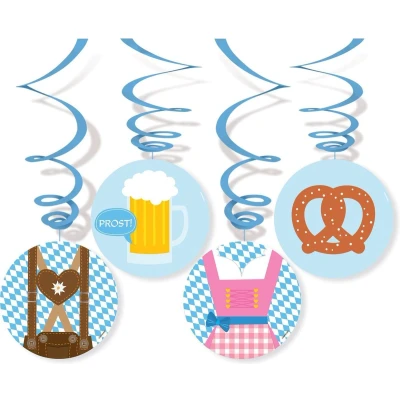 Afbeelding van Amscan Swirl slingers Oktoberfest 80 Cm Folie/papier 4 Stuks