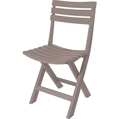 Afbeelding van Spetebo Kunststof klapstoel, 80 x 45 cm, bruin, tuin en balkon, bistrostoel, inklapbaar, tuinstoel, campingstoel, outdoor, klapstoel voor tuin, terras