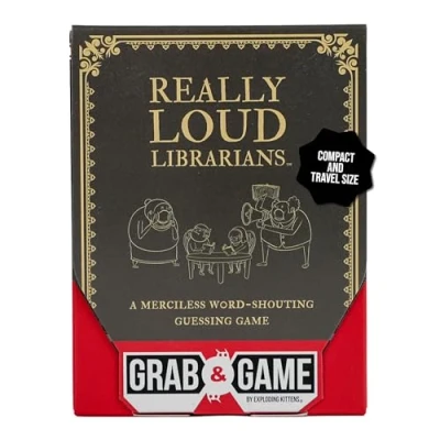 Afbeelding van Really Loud Librarians Grab &amp; Game by Exploding Kittens Fast Paced Word Shouting Fun for Kids Games Party Games, Ideal Travel, Nights Parties Includes 35 Letters, 20 Categories
