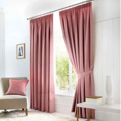 Afbeelding van Fusion, potloodplooi, verduistering/thermisch geïsoleerd, blush roze, gordijnen: 66&quot; Breedte x 72&quot; Drop (168 183cm)