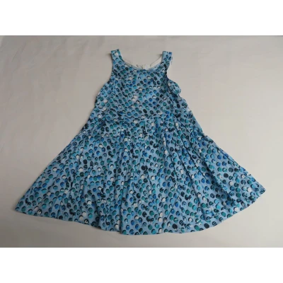Afbeelding van Jurk Kleedje zonder mouwen Blauw met bolletje 6 jaar 116