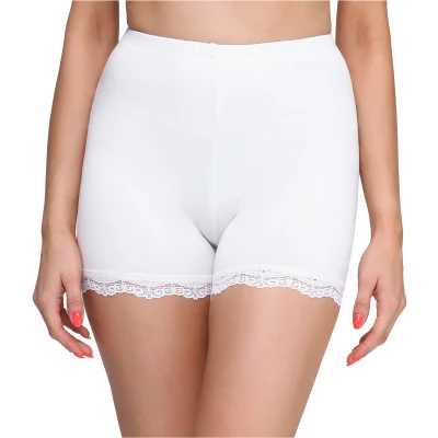 Afbeelding van Merry Style MS MS10 294 LE Dames Leggings Sport Vrijetijdsbroek Kort Met Kant Viscose Boxershorts Sporbroek Yogabroek Wit 3XL