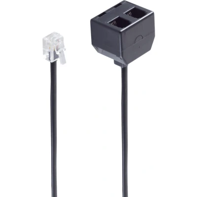 Afbeelding van Shiverpeaks Western Adapter [1x RJ10 stekker 4p4c 2x bus 4p4c] 0.15 m Zwart