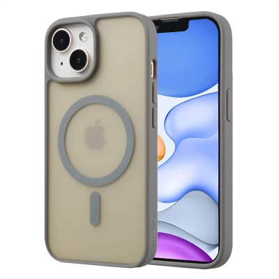 Afbeelding van Apple iPhone 15 MagSafe Hoesje Kunststof imoshion Hardcase/Backcover Grijs Telefoonhoesje
