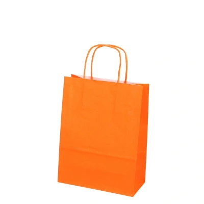Afbeelding van 400x BIO Shopping Tas Karton Papier 18+8x24cm Oranje