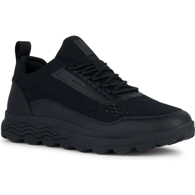 Afbeelding van Geox U Spherica Sneakers laag, Heren, Maat: 45, Black Imitatieleer/ textiel