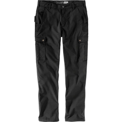 Afbeelding van Carhartt Rugged Flex Relaxed Fit Ripstop Cargo Work Utility Pants voor heren, zwart, 31W / 32L