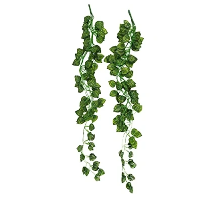 Afbeelding van Koanhinn 2 stuks kunstklimop, slinger, wijnstokken, kunstbladeren, slinger voor feest, bruiloft, tuin, keuken, huis, kantoor, hangende mand, decoratie