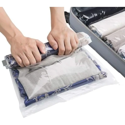 Afbeelding van SilverRack Vacuümzakken voor op reis, 12 stuks, in 4 maten (3 x Small + Medium 3 Large 2 XL) reis Vacuüm Kledingzakken kleding