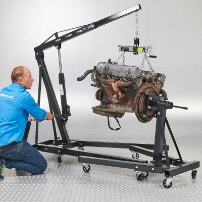 Afbeelding van Datona Garagekraan Hydraulisch Inklapbaar 2 Ton + Extra Sterke Motormontagesteun