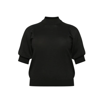 Afbeelding van Kaffe Curve Regitta Tshirt basic, Dames, Maat: 50/52, Black deep
