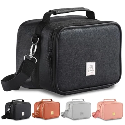 Afbeelding van Umami® Premium lunchtas volwassenenklein 4L, dames en heren voor werk Mini geïsoleerd gemaakt van veganistisch leer Opvouwbare lunchbox tas, kleine koeltas, geïsoleerde tas (Bruin)