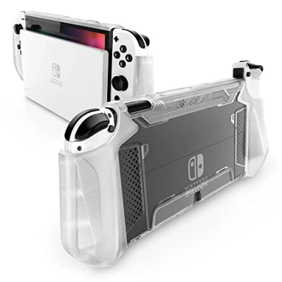 Afbeelding van Mumba beschermhoes voor Nintendo Switch OLED 2021 [Blade serie] Grip TPU accessoires compatibel met en Joy Con controller (transparant)