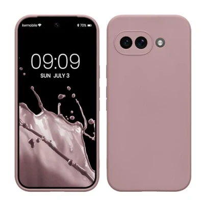 Afbeelding van kwmobile telefoonhoesje geschikt voor Google Pixel 9a Hoesje smartphone Precisie camera uitsnede In licht oudroze