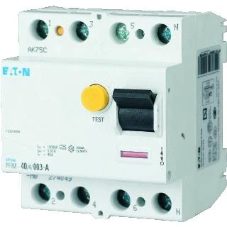 Afbeelding van Eaton pfim 40 4 01 a mb aardlekschakelaar polig inom 40a nom foutstroom 100 ma type breedte 4te 274050